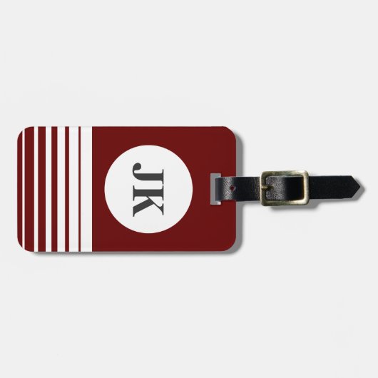 Bagagelabel van Bordeaux | Aanpasbaar monogram (Voorkant horizontaal)