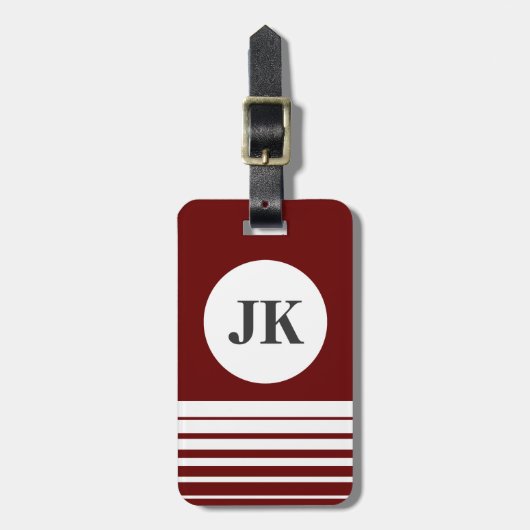 Bagagelabel van Bordeaux | Aanpasbaar monogram (Voorkant verticaal)