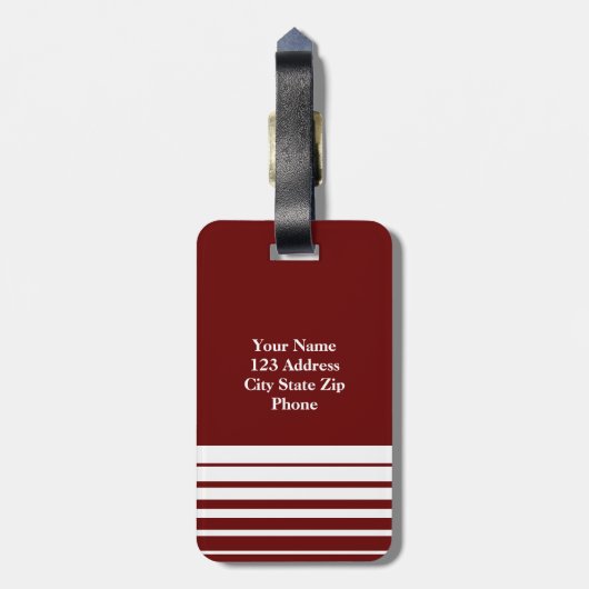 Bagagelabel van Bordeaux | Aanpasbaar monogram (Achterkant verticaal)