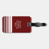 Bagagelabel van Bordeaux | Aanpasbaar monogram (Achterkant horizontaal)