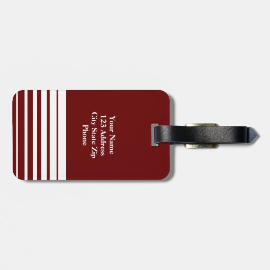 Bagagelabel van Bordeaux | Aanpasbaar monogram (Achterkant horizontaal)