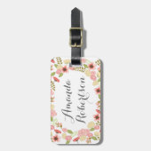 Bagagelabel van botanische bloemen (Voorkant verticaal)