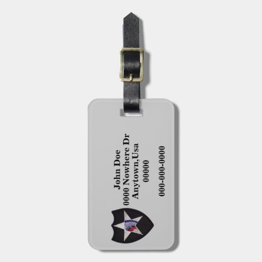 bagagelabel van de 2e Infanteriedivisie (Voorkant verticaal)