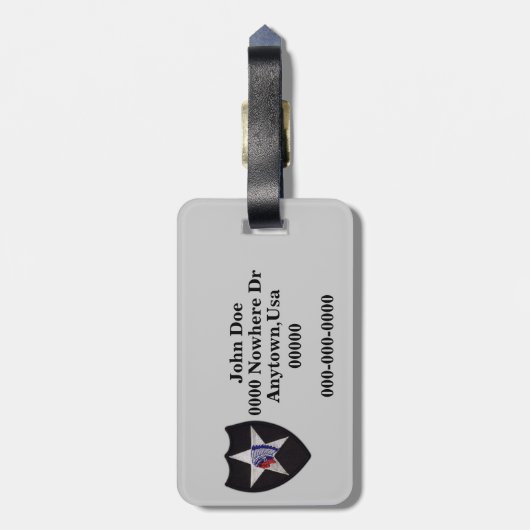 bagagelabel van de 2e Infanteriedivisie (Achterkant verticaal)