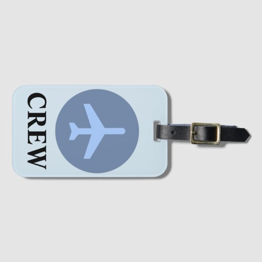 Bagagelabel van de bemanning in  blauw (Voorkant (horizontaal))