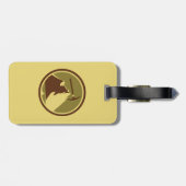 Bagagelabel van de bergtoppen met lederriem (Achterkant horizontaal)