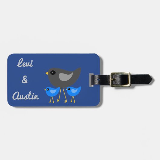 Bagagelabel van de familie der staafvogels (Voorkant horizontaal)