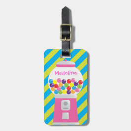 Bagagelabel van de gepersonaliseerde stripte gumba