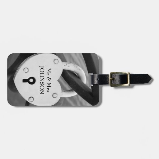 Bagagelabel van de heer & mrs hartslot voor nieuwe (Voorkant horizontaal)