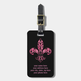 Bagagelabel van de lis roze