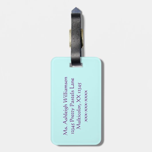 Bagagelabel van de Pastel (Achterkant verticaal)