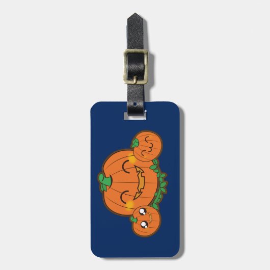 Bagagelabel van de pompoen van Kawaii (Voorkant verticaal)