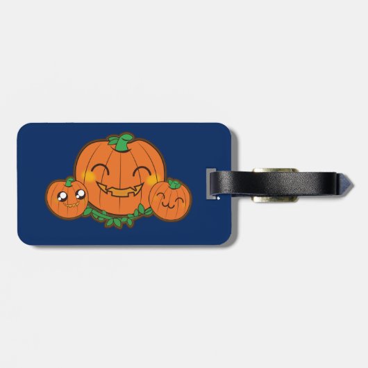 Bagagelabel van de pompoen van Kawaii (Achterkant horizontaal)