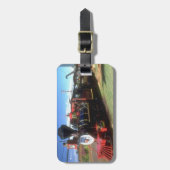 Bagagelabel van de stoomtrein. (Voorkant verticaal)