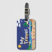 Bagagelabel van de tropische zonsondergang (Voorkant (verticaal))