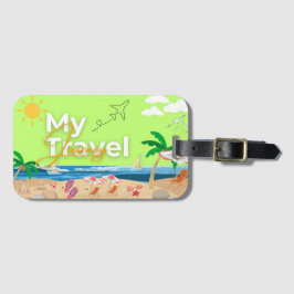 Bagagelabel van de tropische zonsondergang