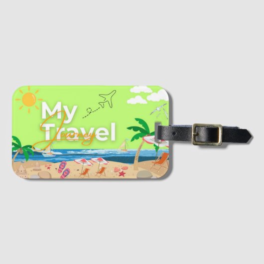 Bagagelabel van de tropische zonsondergang (Voorkant (horizontaal))