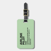 Bagagelabel van de vliegtuigpiloot Funny Definitio (Voorkant verticaal)