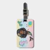 Bagagelabel van een Amerikaans meisje (Voorkant verticaal)