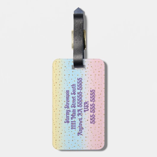 Bagagelabel van een Amerikaans meisje (Achterkant verticaal)