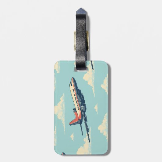 Bagagelabel van een reisvliegtuig (Achterkant verticaal)