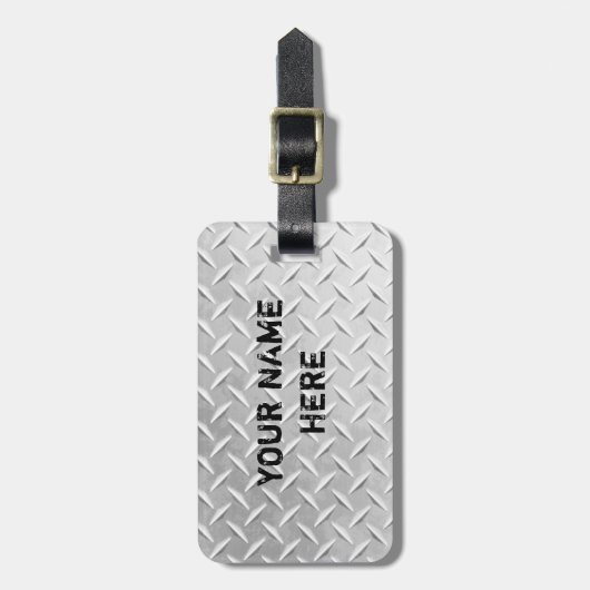 Bagagelabel van geborsteld aluminium diamant Bord (Voorkant verticaal)