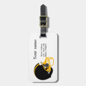 Bagagelabel van geel en zwart Football (Voorkant verticaal)
