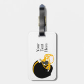 Bagagelabel van geel en zwart Football (Achterkant verticaal)