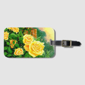 Bagagelabel van geelrozen, geverfd (Voorkant (horizontaal))