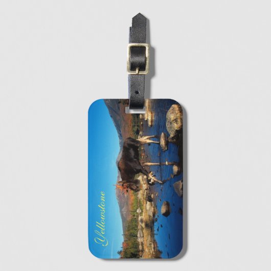 Bagagelabel van geelsteen — Moose (Voorkant (verticaal))