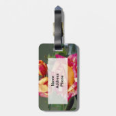 Bagagelabel van gele roze rozen (Achterkant verticaal)