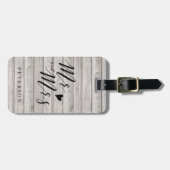 Bagagelabel van gepersonaliseerd hout (Voorkant horizontaal)