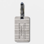 Bagagelabel van gepersonaliseerd hout (Achterkant verticaal)