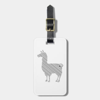 Bagagelabel van gestreept Llama