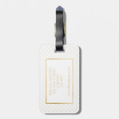Bagagelabel van gouden en witte tiny Polka Dot (Achterkant verticaal)
