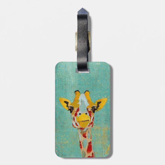 Bagagelabel van gouden Giraffe (Achterkant verticaal)