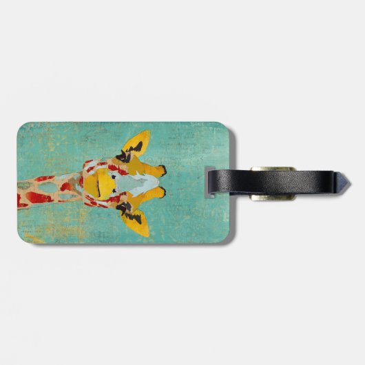 Bagagelabel van gouden Giraffe (Achterkant horizontaal)