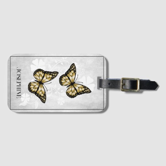 Bagagelabel van goudvlinder (Voorkant (horizontaal))