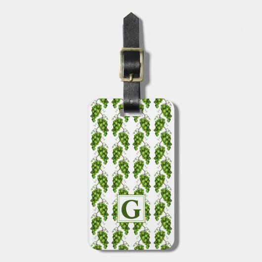Bagagelabel van groene druiven (Voorkant verticaal)