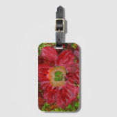 Bagagelabel van grote rode bloem (Voorkant (verticaal))