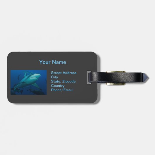 Bagagelabel van haaien (Achterkant horizontaal)