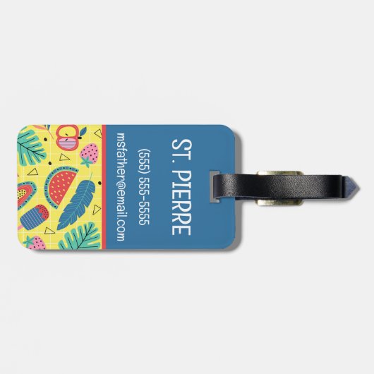 Bagagelabel van het Initiaal van het Kind van het  (Achterkant horizontaal)