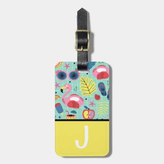 Bagagelabel van het Initiaal van het Kind van het  (Voorkant verticaal)