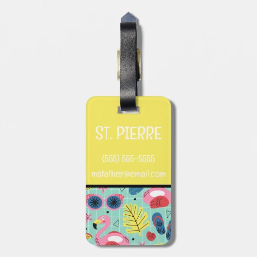 Bagagelabel van het Initiaal van het Kind van het  (Achterkant verticaal)