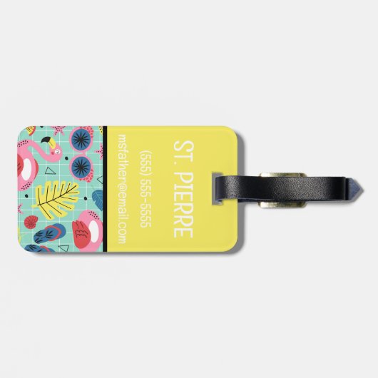 Bagagelabel van het Initiaal van het Kind van het  (Achterkant horizontaal)