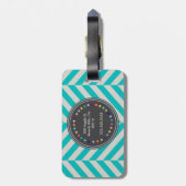 Bagagelabel van het Monogram Turquoise en Polka Do (Achterkant verticaal)