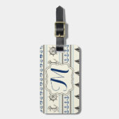 Bagagelabel van het Nautical Rope Monogram van de  (Voorkant verticaal)