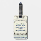 Bagagelabel van het Nautical Rope Monogram van de  (Achterkant verticaal)