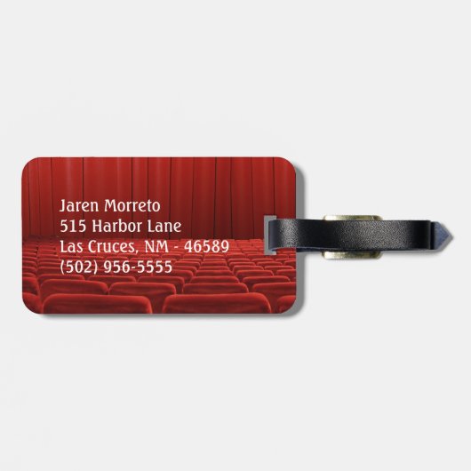 Bagagelabel van het Red Curtain Theater Monogram (Achterkant horizontaal)