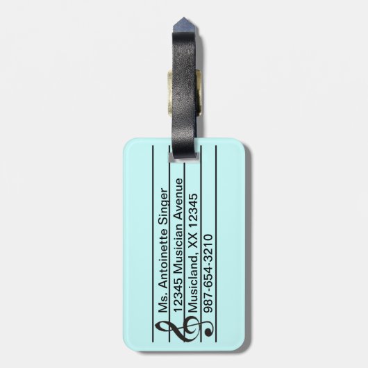 Bagagelabel van het Treble Clef Musical Symbol (Achterkant verticaal)